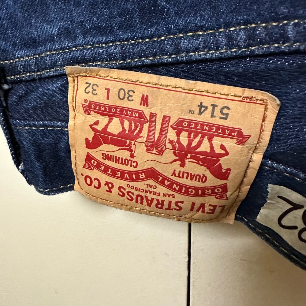 Levis 514 Jeans Mens Redline Selvedge Denim Mens Size 30x32 Red Tab